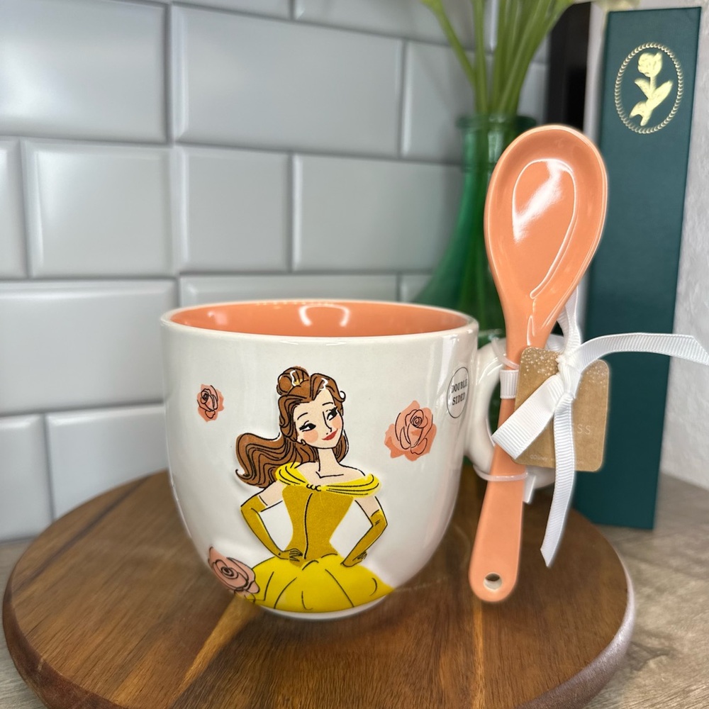 Rae Dunn Disney Princess Belle Mug with Spoon -
